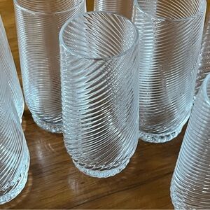 Vintage Set of 12 Optical Swirl Liqueur Glasses
